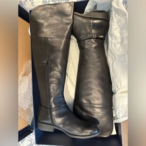 Cole Haan Women's Valentia Leather Over-the-Knee Boots Size 10M Black NEW